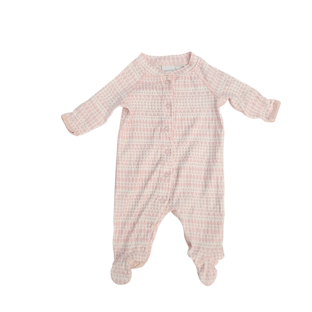 Hanna Andersson Pink Dots‎ Sleeper Newborn Footed Organic Cotton Romper Snap